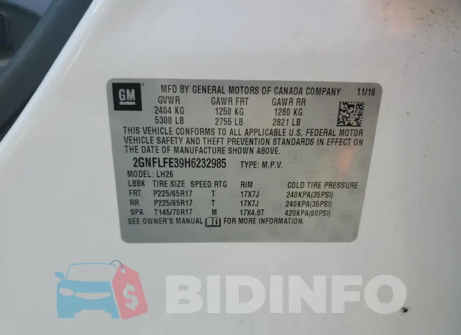 2GNFLFE39H6232985 Photo# 12