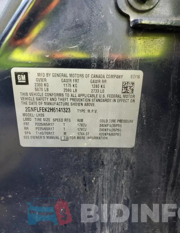 2GNFLFEK2H6141323 Photo# 14
