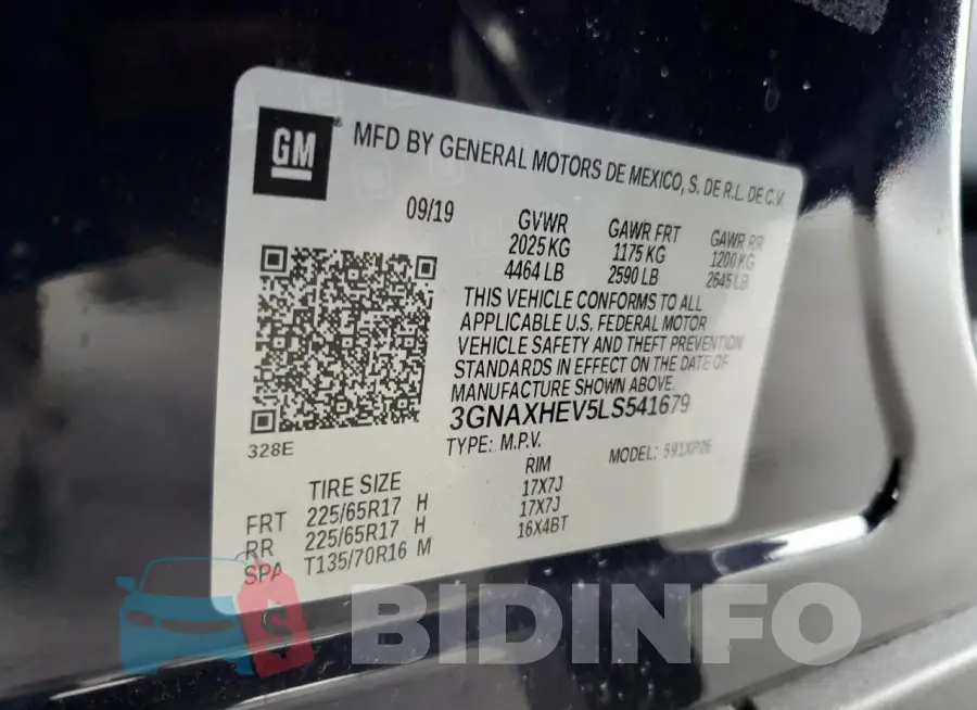3GNAXHEV5LS541679 Photo# 13