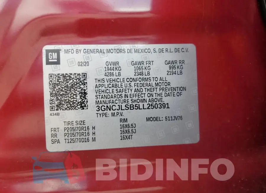 3GNCJLSB5LL250391 Photo# 14
