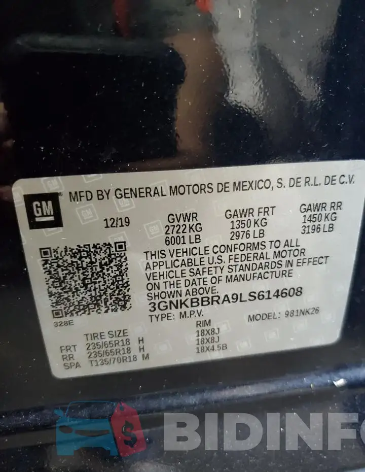 3GNKBBRA9LS614608 Photo# 13