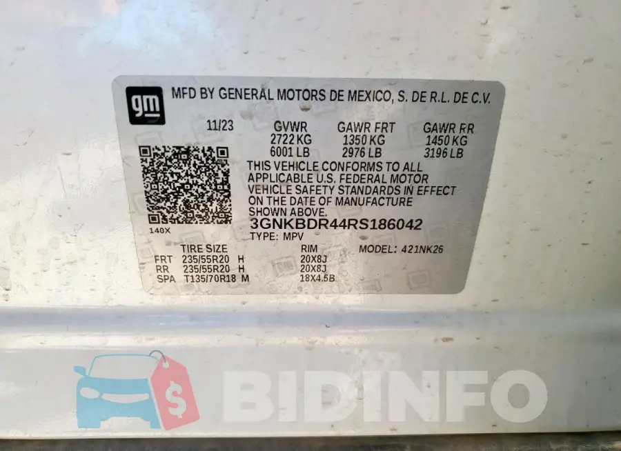 3GNKBDR44RS186042 Photo# 13
