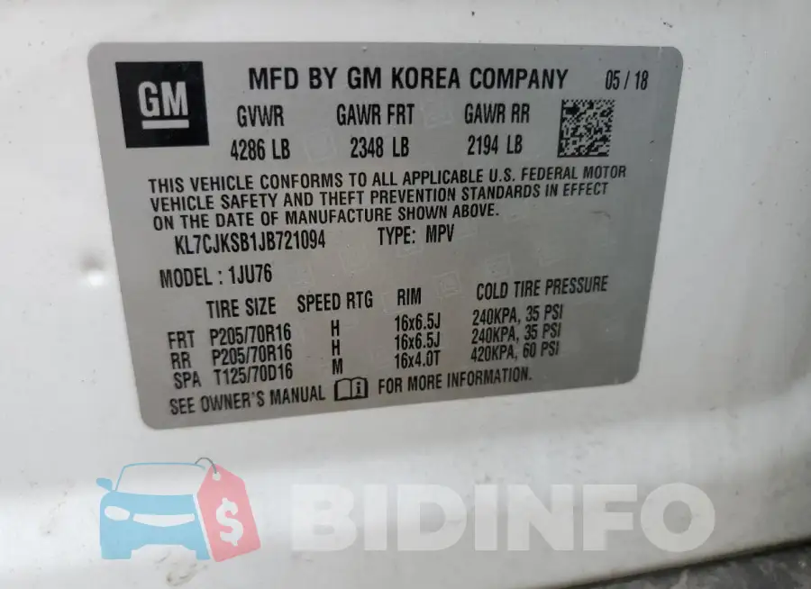KL7CJKSB1JB721094 Photo# 13