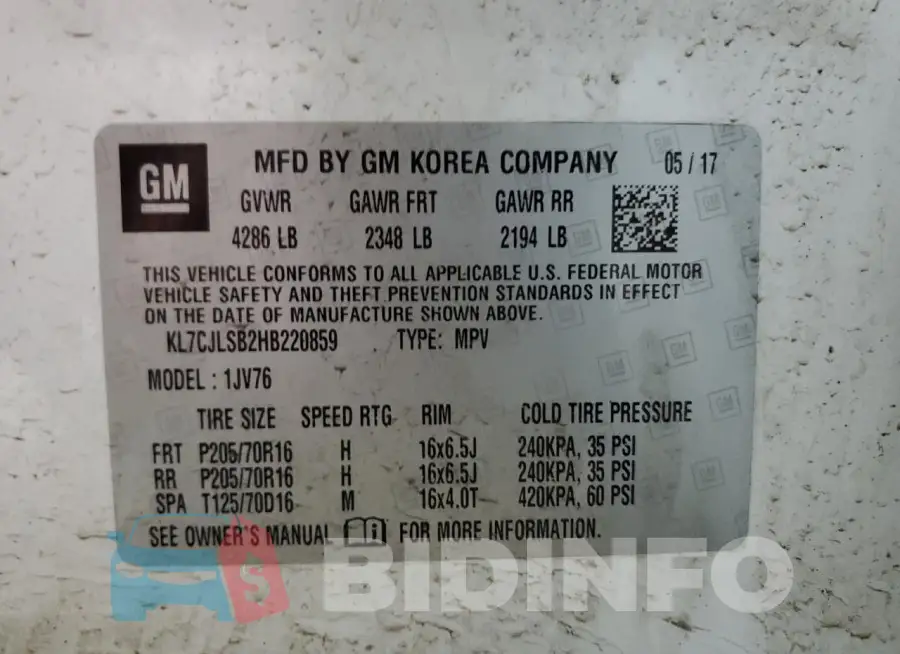KL7CJLSB2HB220859 Photo# 13