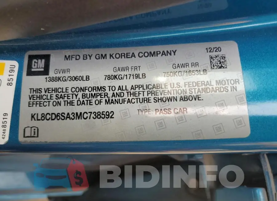 KL8CD6SA3MC738592 Photo# 13