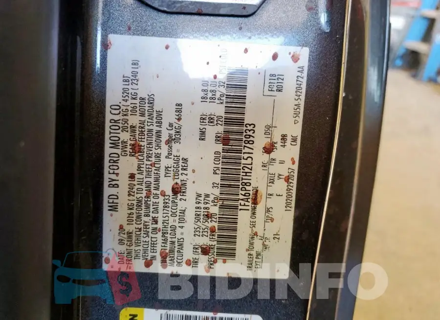 1FA6P8TH2L5178933 Photo# 12