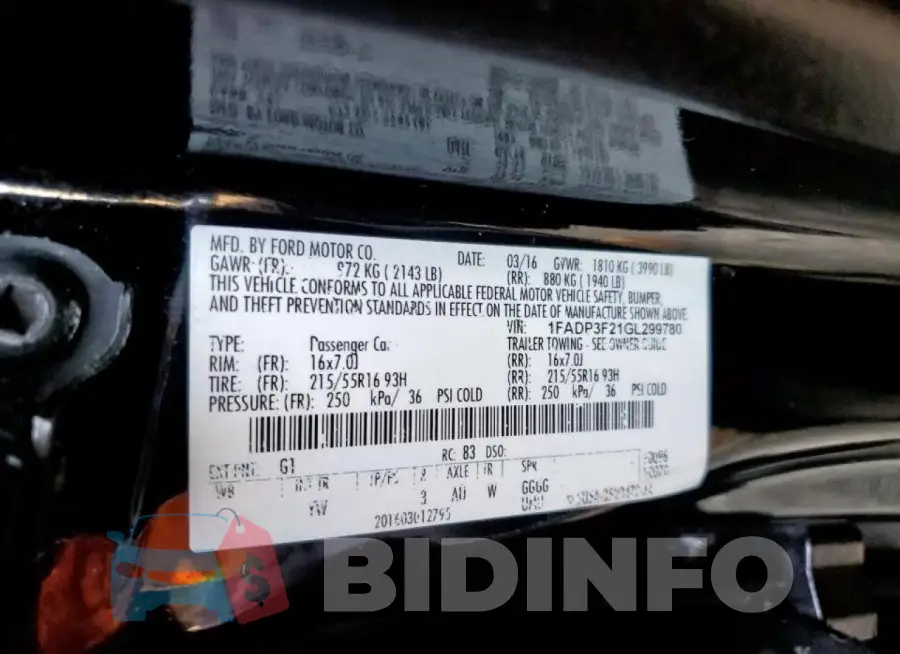 1FADP3F21GL299780 Photo# 13