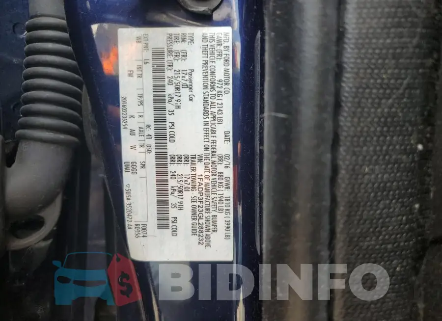 1FADP3F23GL288232 Photo# 12