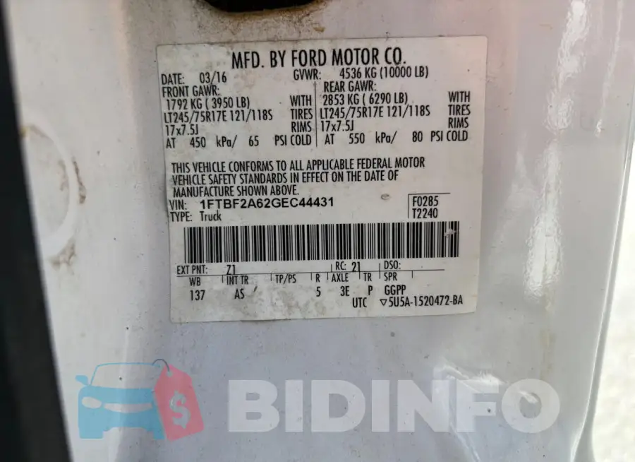 1FTBF2A62GEC44431 Photo# 10