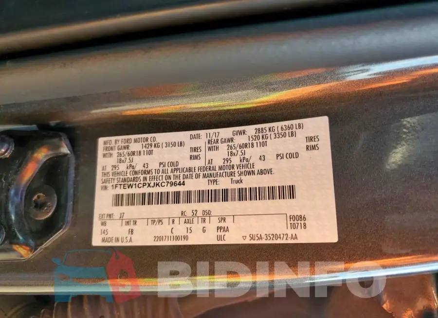 1FTEW1CPXJKC79644 Photo# 12