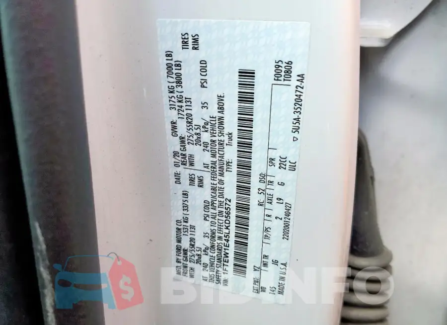 1FTEW1E45LKD56572 Photo# 12