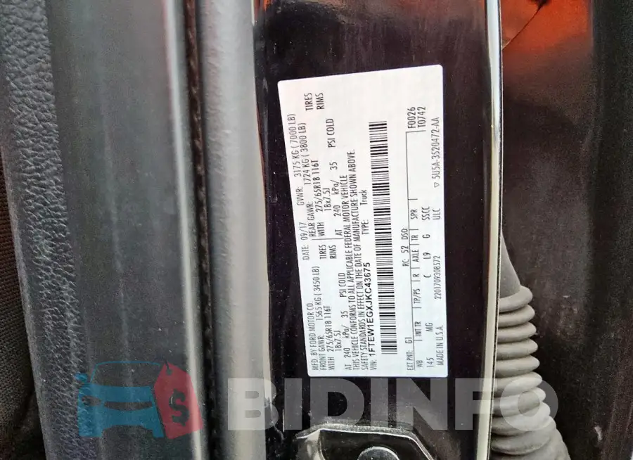 1FTEW1EGXJKC43675 Photo# 12