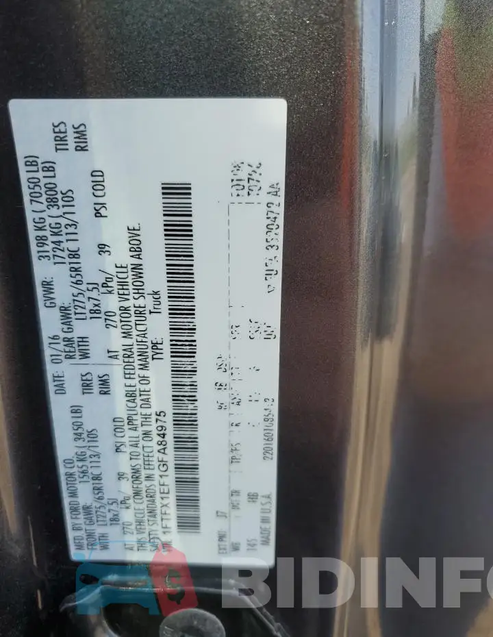 1FTFX1EF1GFA84975 Photo# 12