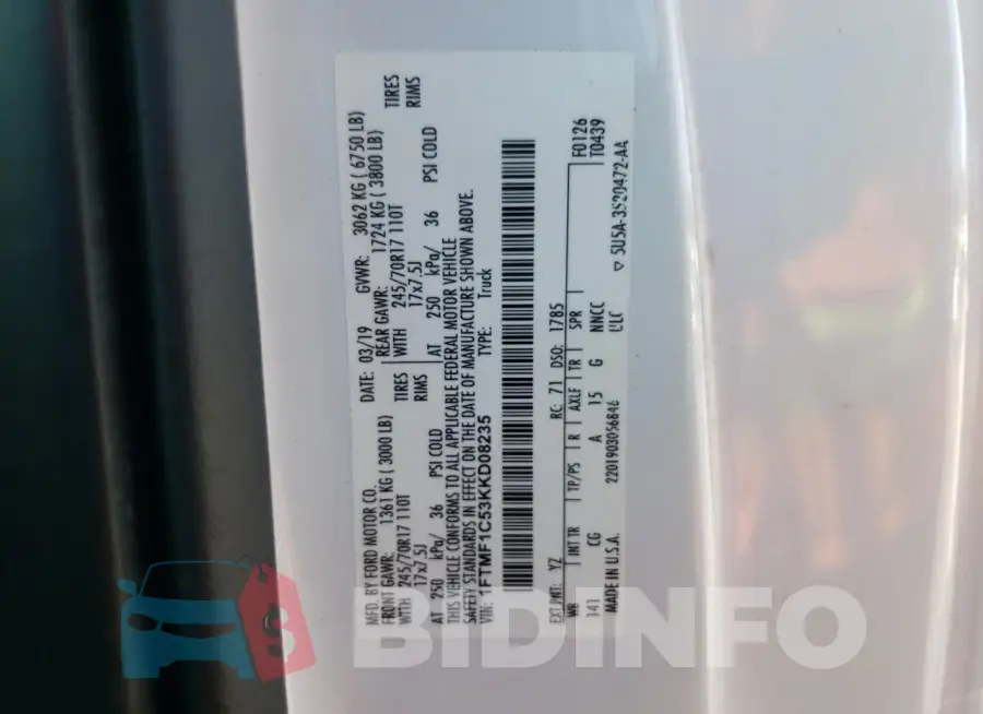 1FTMF1C53KKD08235 Photo# 12