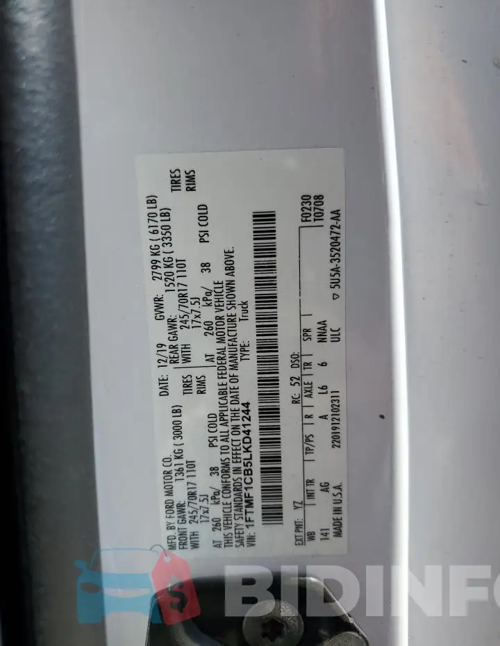 1FTMF1CB5LKD41244 Photo# 12