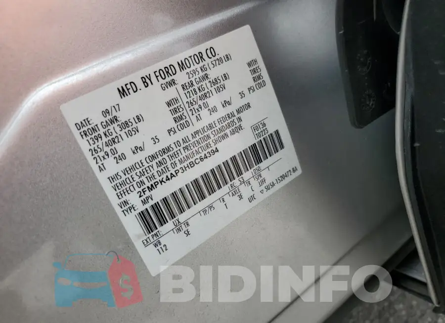 2FMPK4AP3HBC64394 Photo# 13