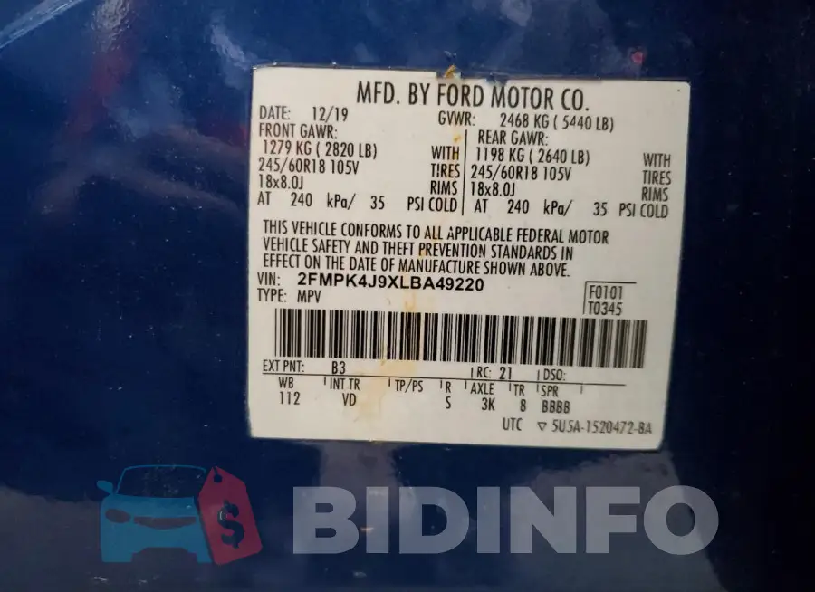 2FMPK4J9XLBA49220 Photo# 14