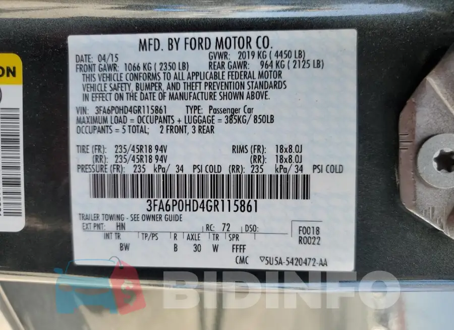 3FA6P0HD4GR115861 Photo# 12
