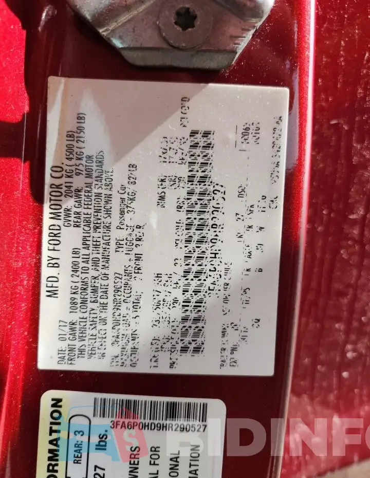 3FA6P0HD9HR290527 Photo# 12