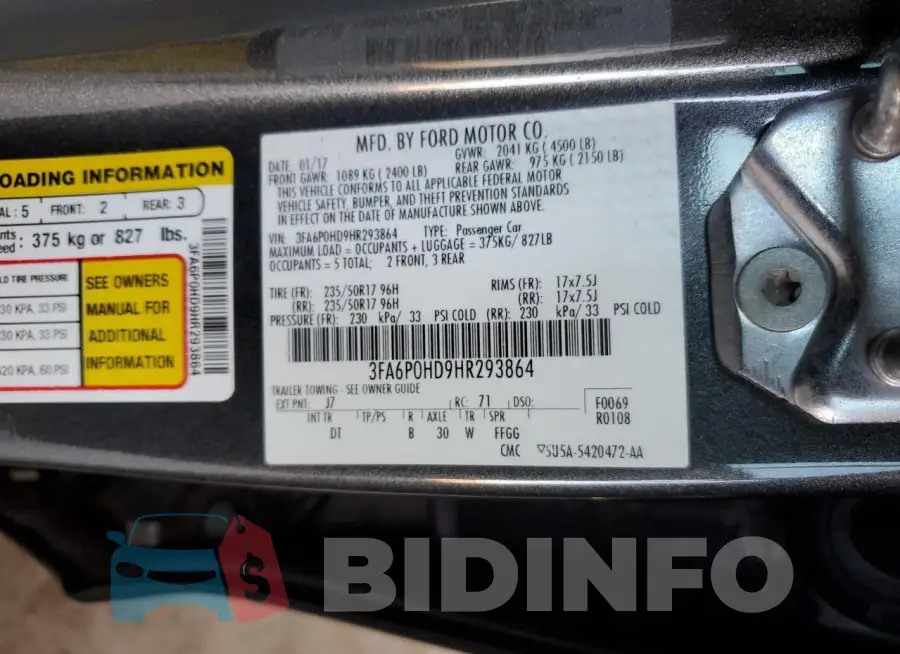 3FA6P0HD9HR293864 Photo# 12