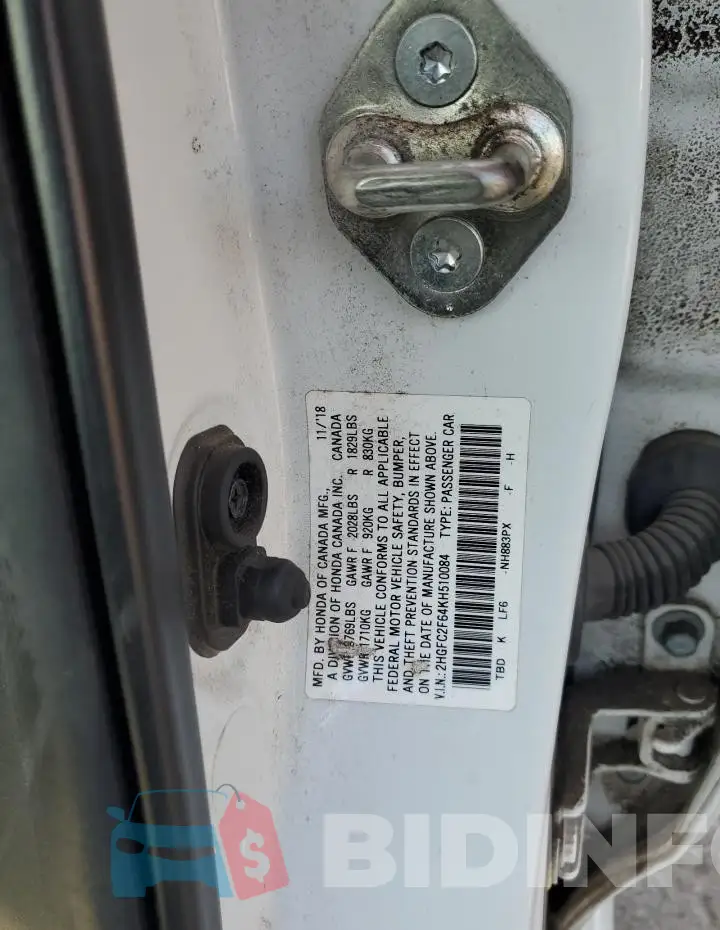 2HGFC2F64KH510084 Photo# 12