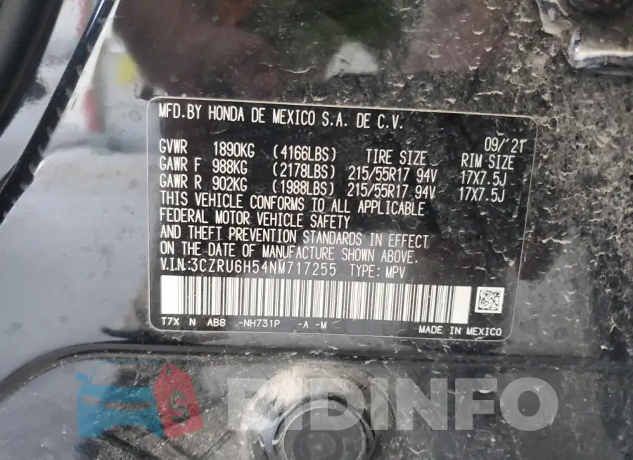 3CZRU6H54NM717255 Photo# 13