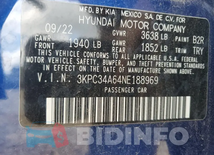 3KPC34A64NE188969 Photo# 12