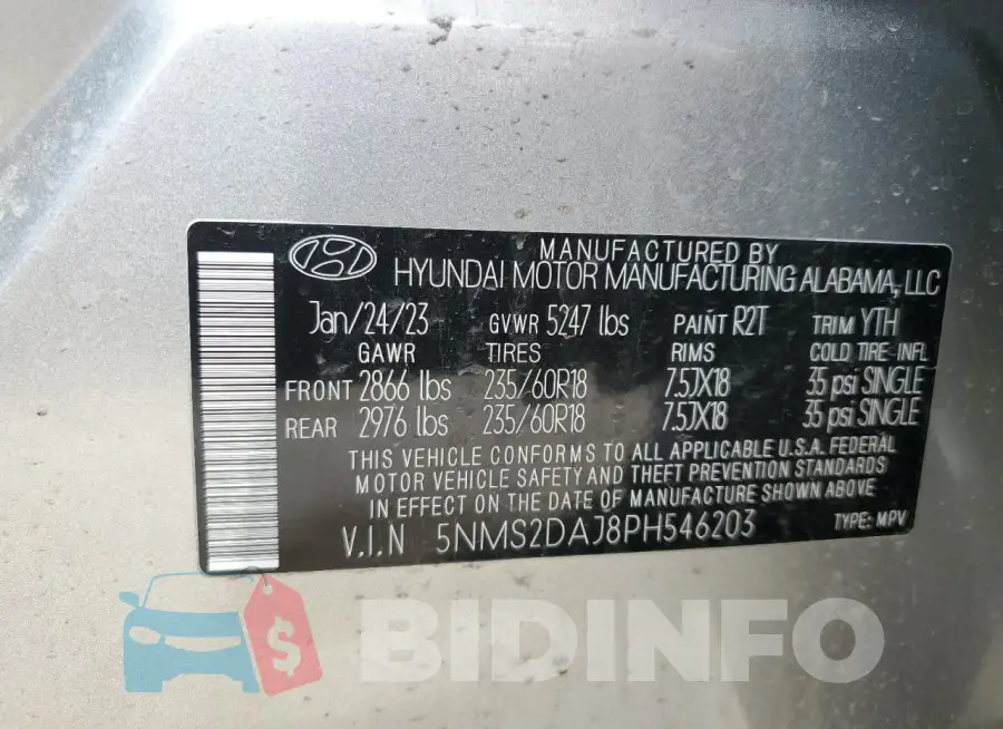 5NMS2DAJ8PH546203 Photo# 13