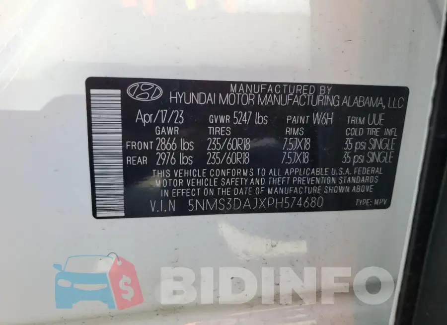 5NMS3DAJXPH574680 Photo# 14