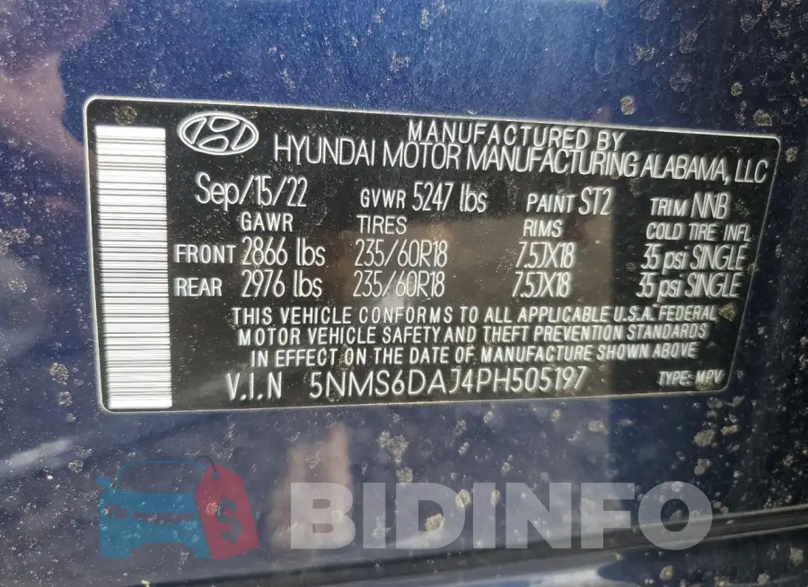5NMS6DAJ4PH505197 Photo# 13