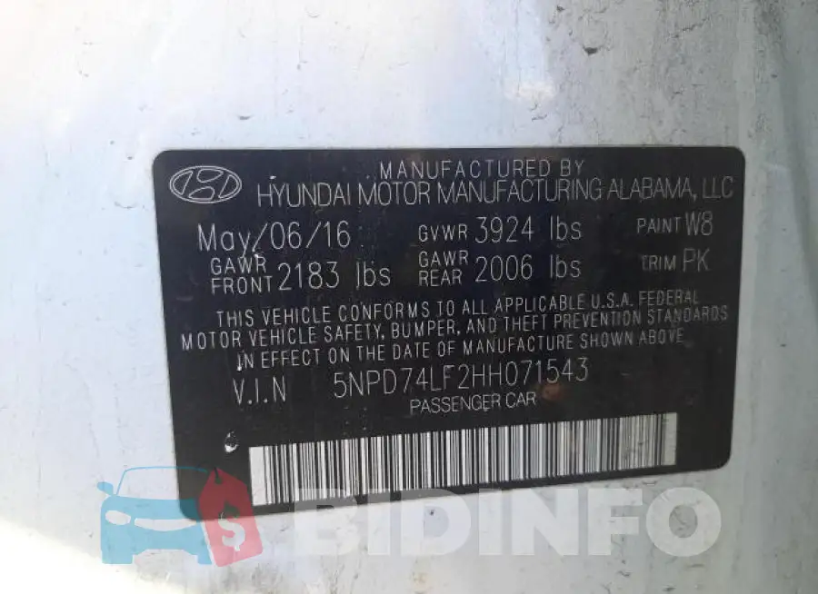 5NPD74LF2HH071543 Photo# 10