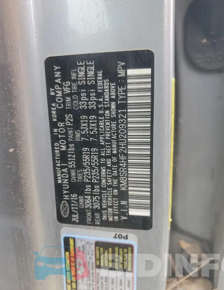 KM8SR4HF2HU209321 Photo# 13