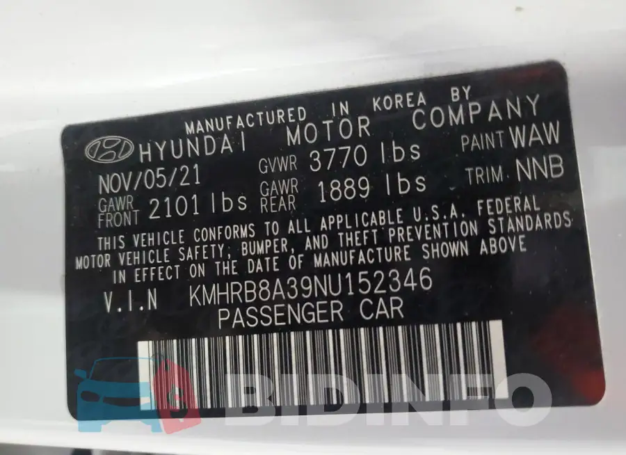 KMHRB8A39NU152346 Photo# 13