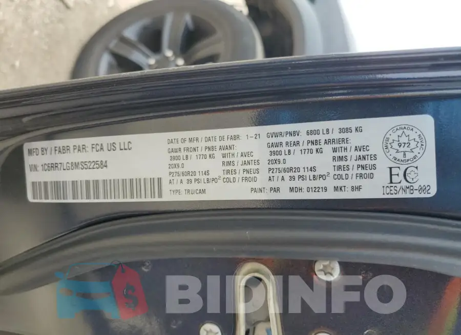 1C6RR7LG8MS522584 Photo# 13