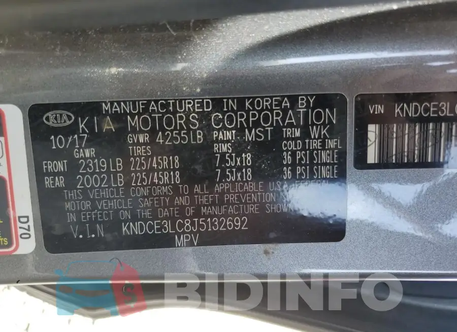 KNDCE3LC8J5132692 Photo# 12