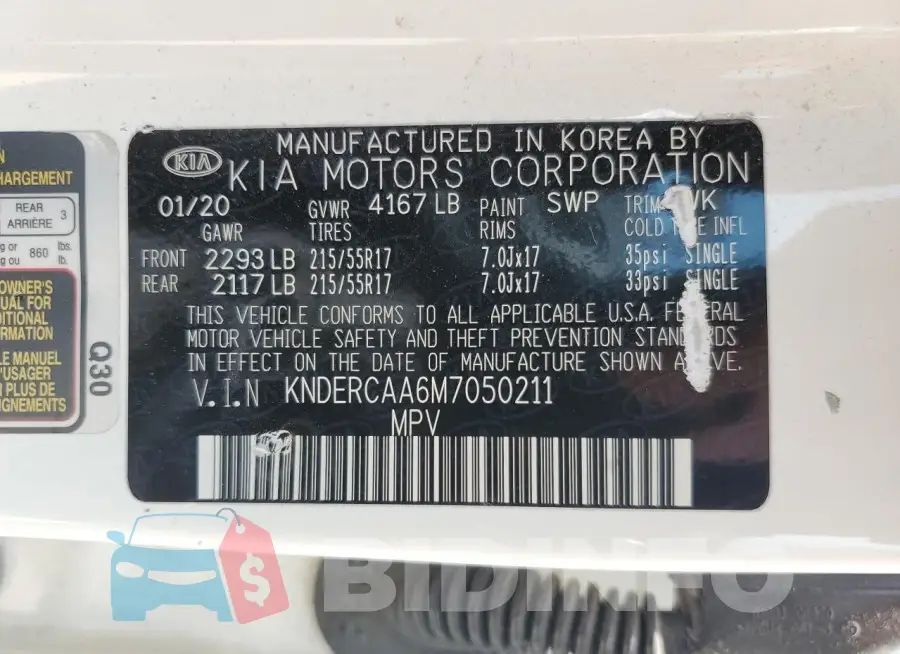KNDERCAA6M7050211 Photo# 13
