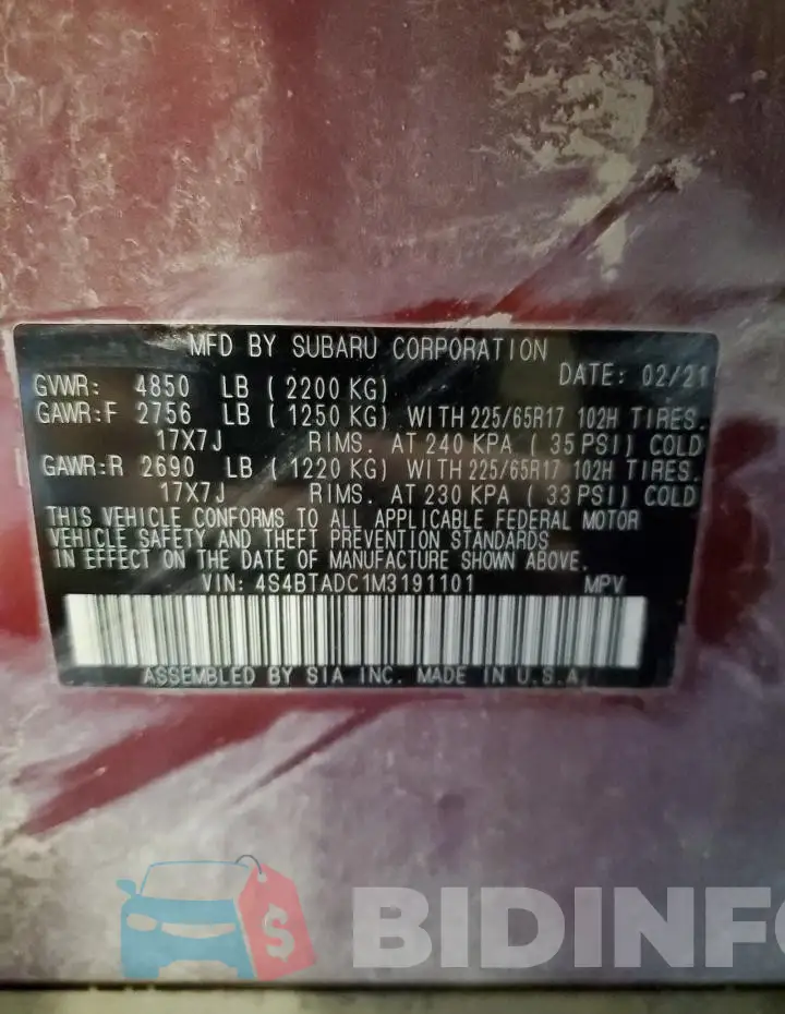 4S4BTADC1M3191101 Photo# 13