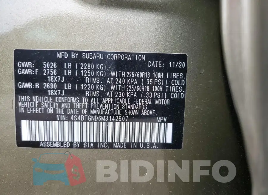 4S4BTGND6M3142907 Photo# 12