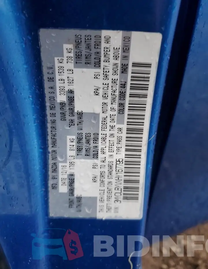 3MYDLBYVXHY167795 Photo# 13