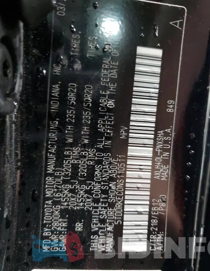 5TDDRKEC0NS110511 Photo# 13