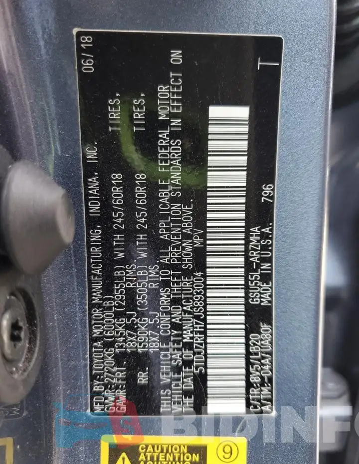5TDJZRFH7JS893004 Photo# 13