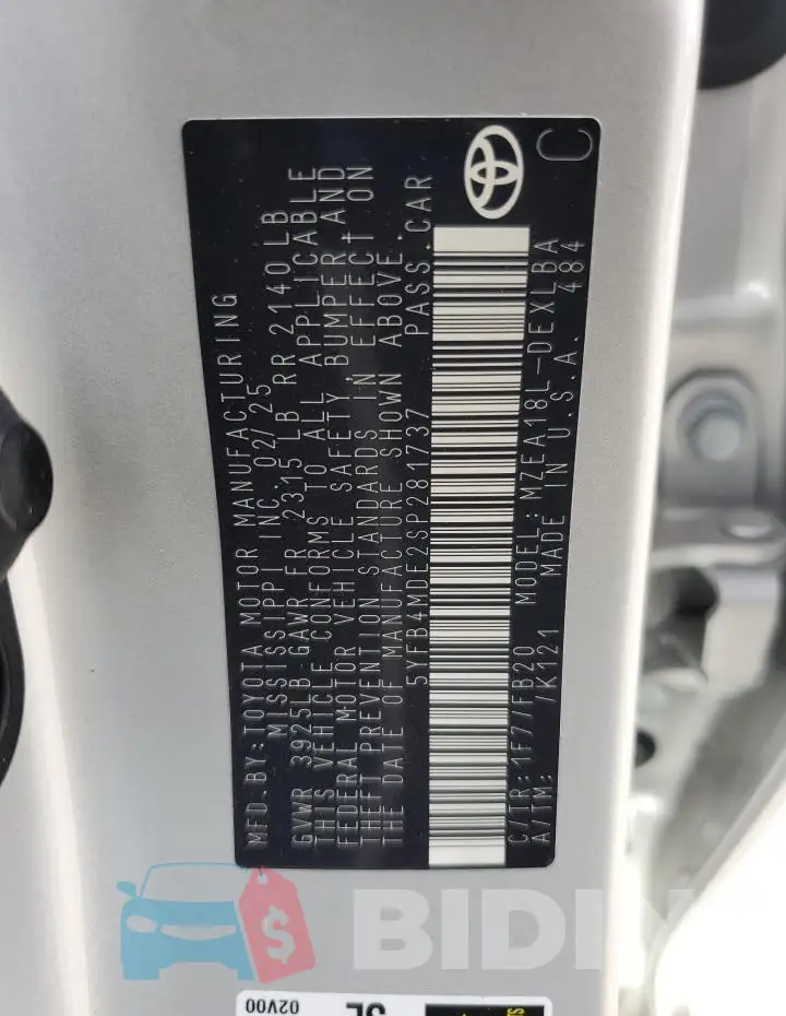 5YFB4MDE2SP281737 Photo# 12
