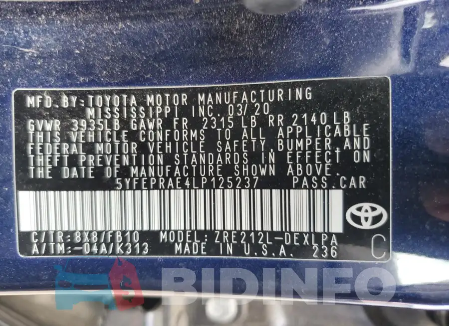 5YFEPRAE4LP125237 Photo# 13