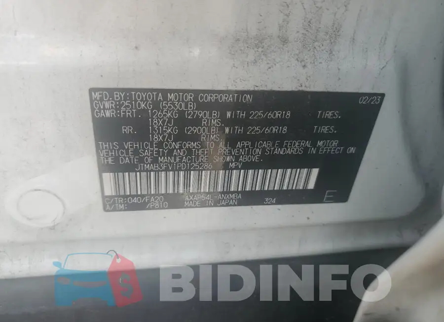 JTMAB3FV1PD125286 Photo# 14