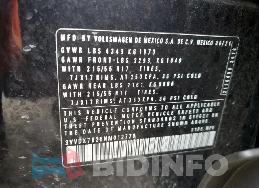 3VVDX7B25NM012770 Photo# 13