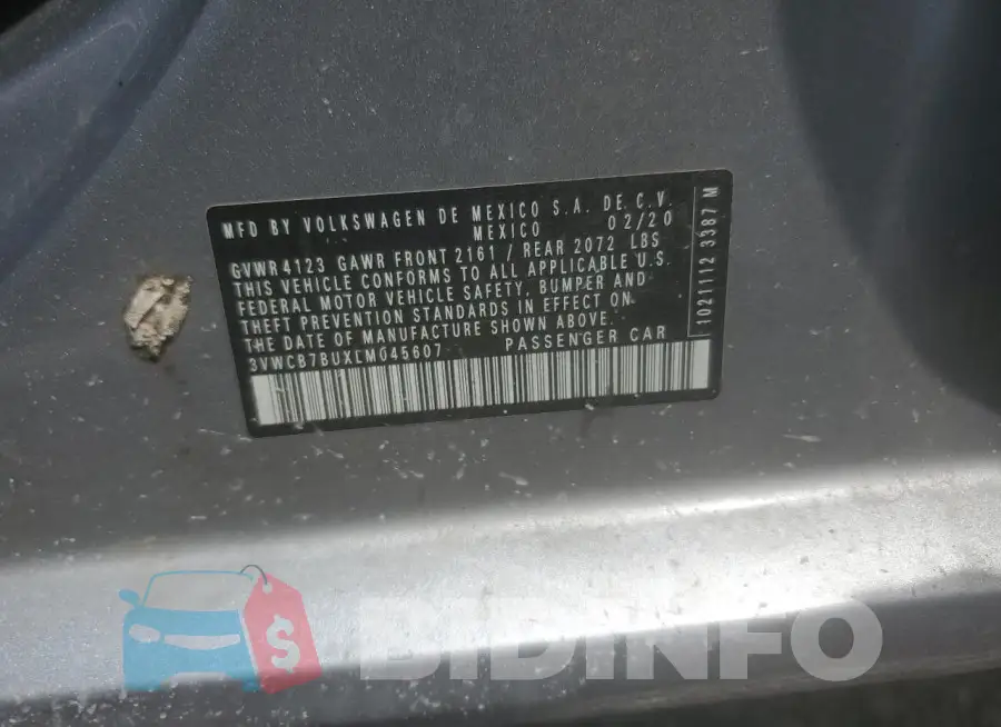 3VWCB7BUXLM045607 Photo# 12