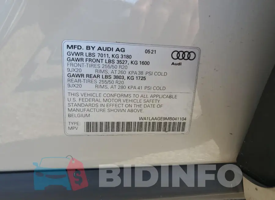 WA1LAAGE9MB041104 Photo# 14