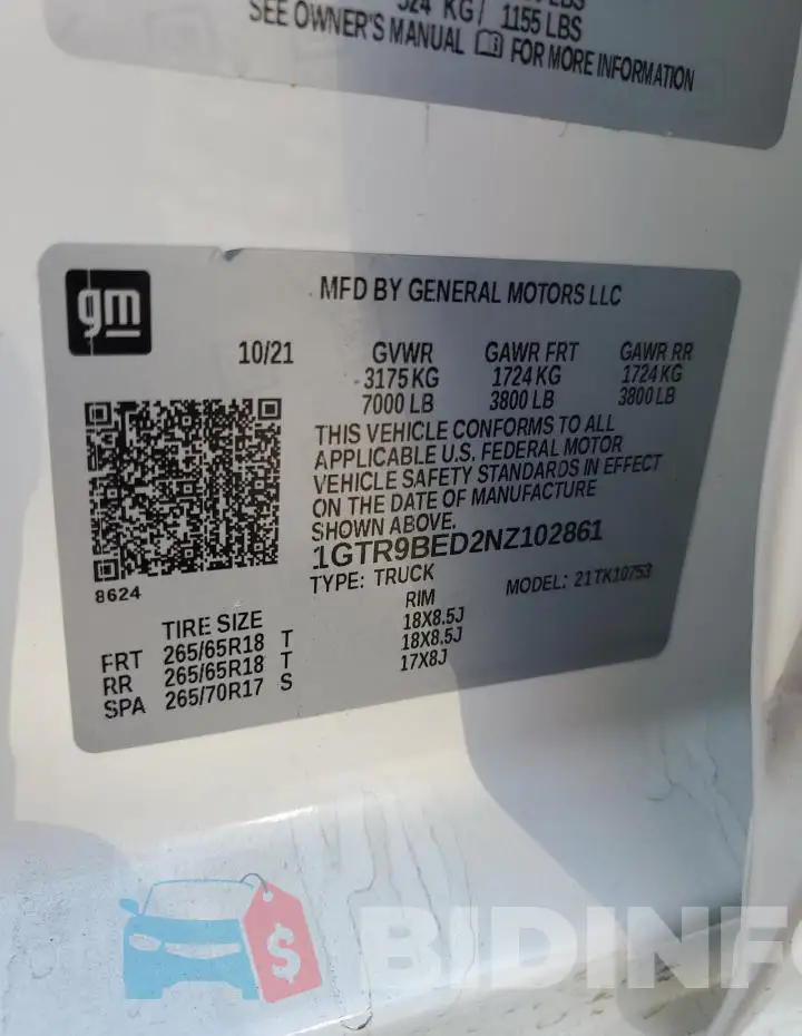 1GTR9BED2NZ102861 Photo# 12