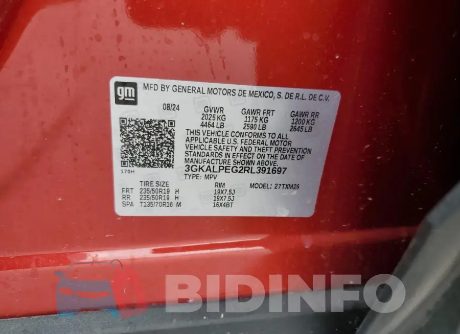 3GKALPEG2RL391697 Photo# 12