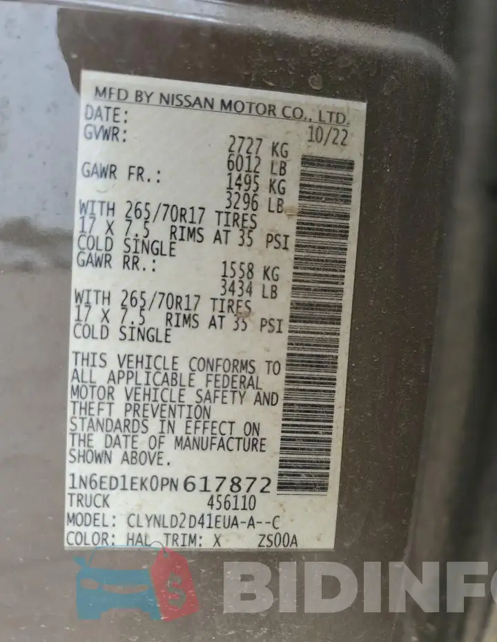 1N6ED1EK0PN617872 Photo# 12